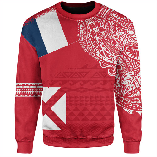 Wallis And Futuna Sweatshirt Polynesian Flag With Coat Of Arms
