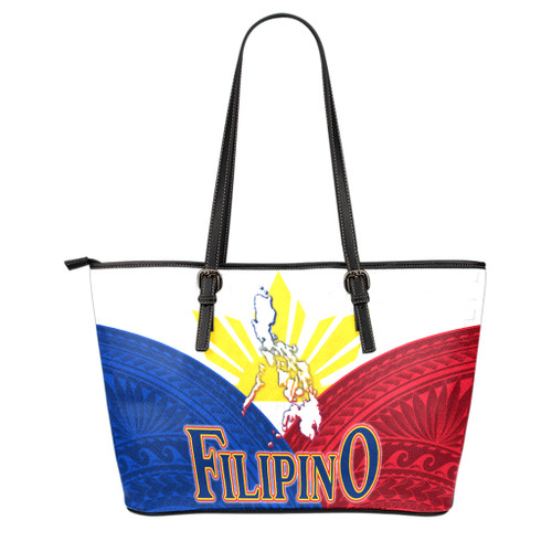 Philippines Filipino Leather Totes Map With Sun And Stars Style