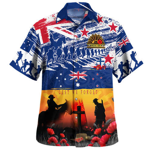 New Zealand Hawaiian Shirt New Zealand And Australian Army Corps ANZAC Day Commemoration