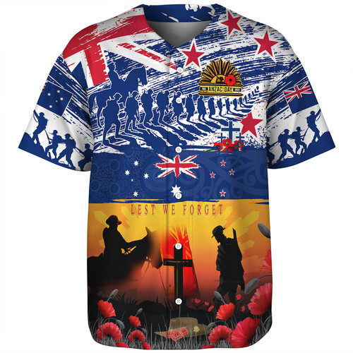 New Zealand Baseball Shirt New Zealand And Australian Army Corps ANZAC Day Commemoration