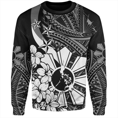 Philippines Sweatshirt Polynesian Pattern Filipino Sampaguita