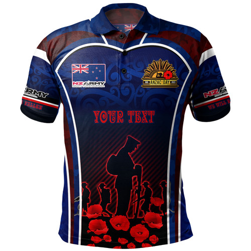 New Zealand Polo Shirt Custom New Zealand Army Keeping Anzac Spirit Lives Poppies Maori Style