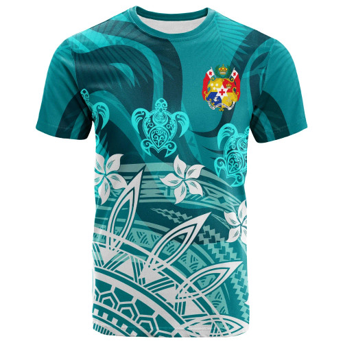 Tonga T-Shirt - Turtle Around Flower 1