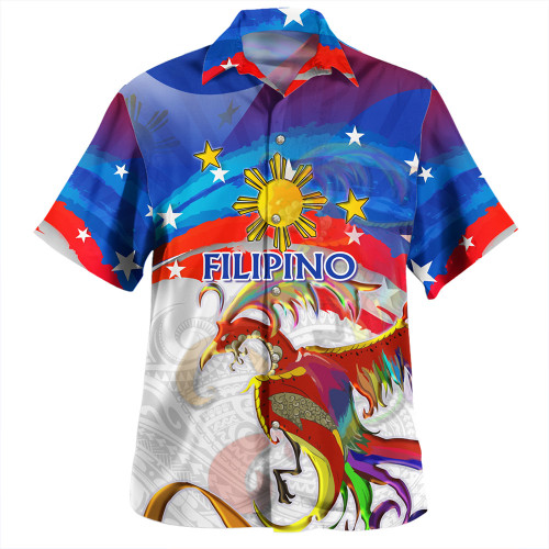 Philippines Filipinos Hawaiian Shirt Sarimanok Maranao With Filipino Flag Design