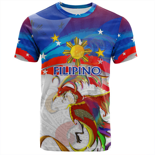 Philippines Filipinos T-Shirt Sarimanok Maranao With Filipino Flag Design