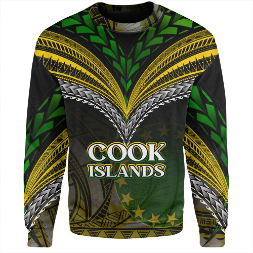Cook Islands Sweatshirt Flag Color With Traditional Patterns