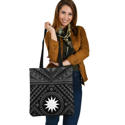 Nauru Custom Personalised Tote Bag Polynesian Tattoo Style 1