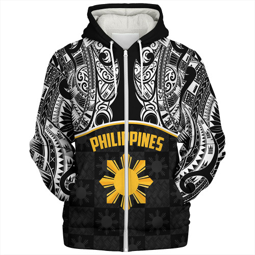 Philippines Filipinos Sherpa Hoodie Tribal Polynesian Demodern Style
