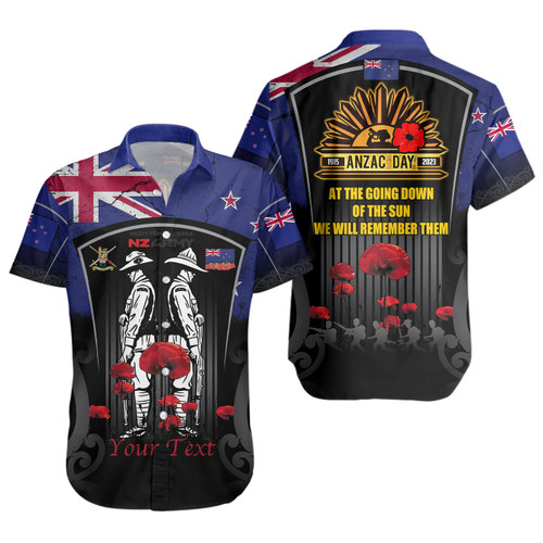 New Zealand Short Sleeve Shirt Custom New Zealand Anzac Day With Poppy Flowers And Traditional Maori Patterns