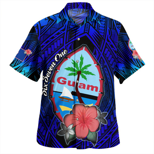Guam Hawaiian Shirt Hibiscus Flowers With Seal