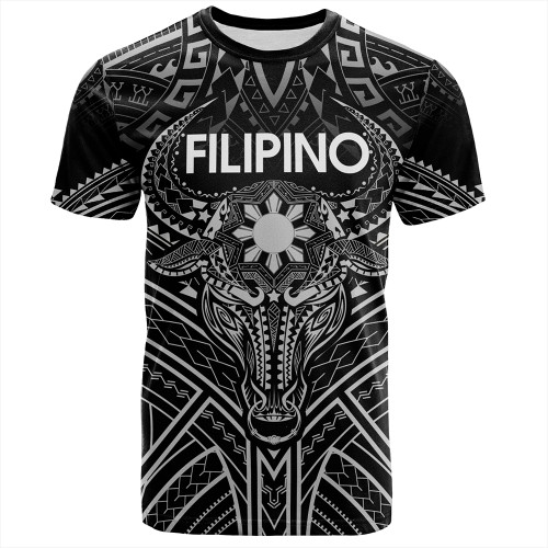 Philippines Filipinos T-Shirt Tribal Koner Water Buffalo Tattoo White