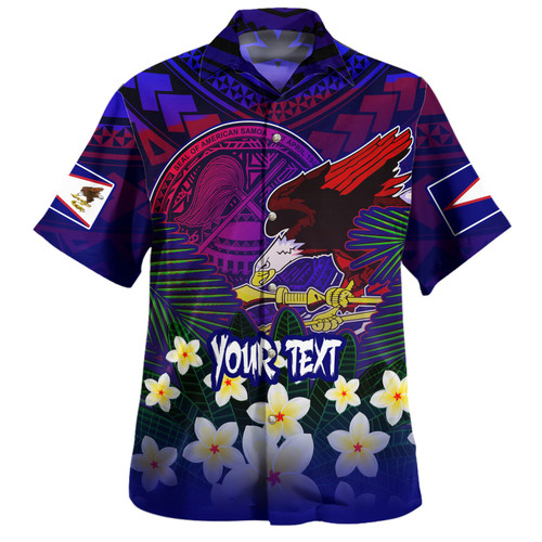 American Samoa Hawaiian Shirt Custom AS Seal With Bald Eagle Polynesian Plumeria Summer Vibes