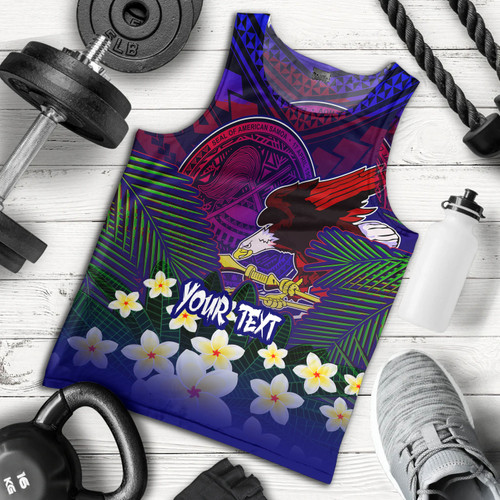 American Samoa Tank Top Custom AS Seal With Bald Eagle Polynesian Plumeria Summer Vibes