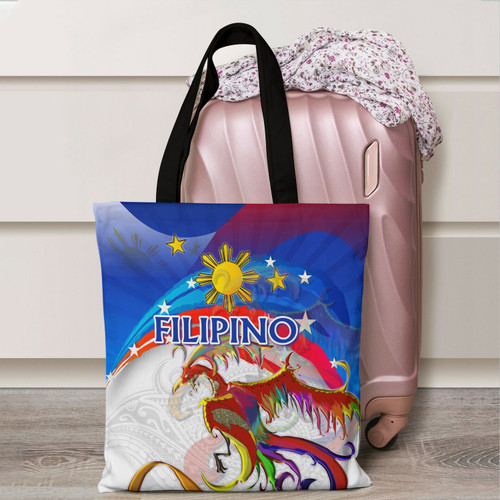 Philippines Filipino Tote Bags Sarimanok Maranao With Filipino Flag Design