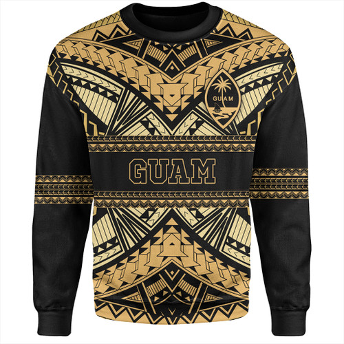 Guam Sweatshirt Custom Micronesian Gold Luxury Style
