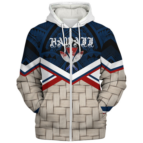 Hawaii Sherpa Hoodie Tribal Style Kanaka