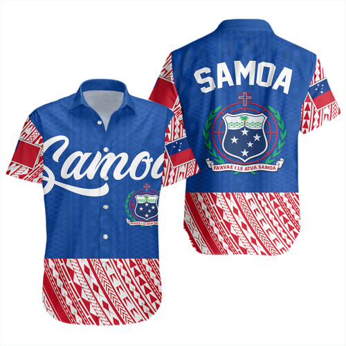 Samoa Short Sleeve Shirt Tribal Polynseian Simple Style