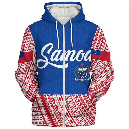 Samoa Sherpa Hoodie Tribal Polynseian Simple Style