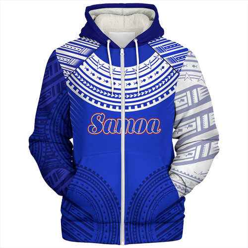 Samoa Sherpa Hoodie Polynesian Tribal Style Sport