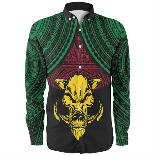 Vanuatu Long Sleeve Shirt Coat Of Arms Tribal
