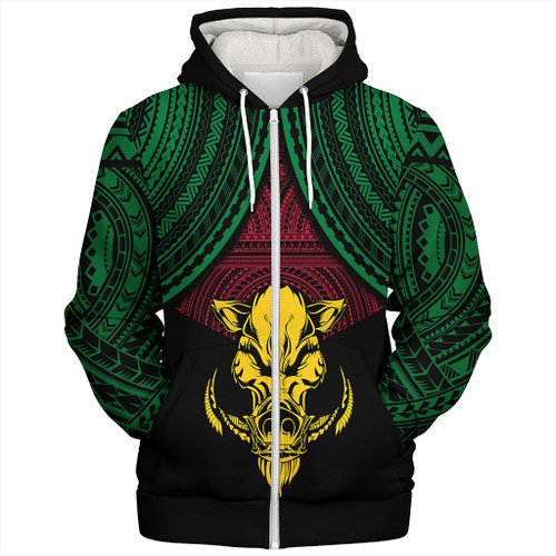 Vanuatu Sherpa Hoodie Coat Of Arms Tribal