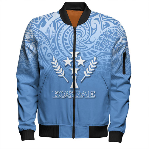 Kosrae Bomber Jacket Flag Color With Traditional Patterns