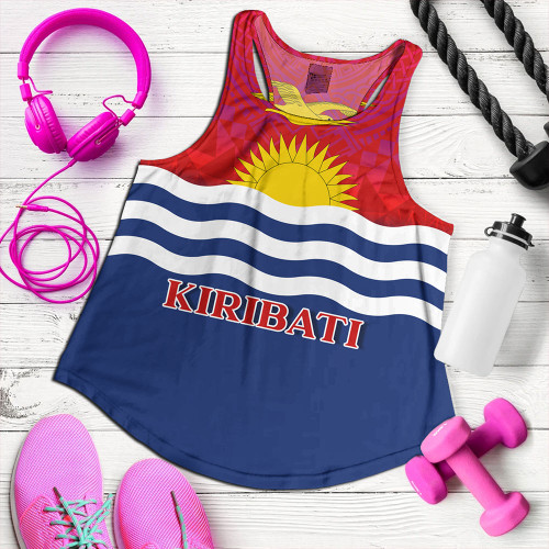 Kiribati Women Tank Flag Color With Traditional Patterns