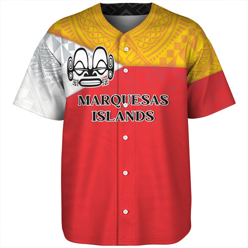 Marquesas Islands Baseball Shirt Flag Color With Traditional Patterns