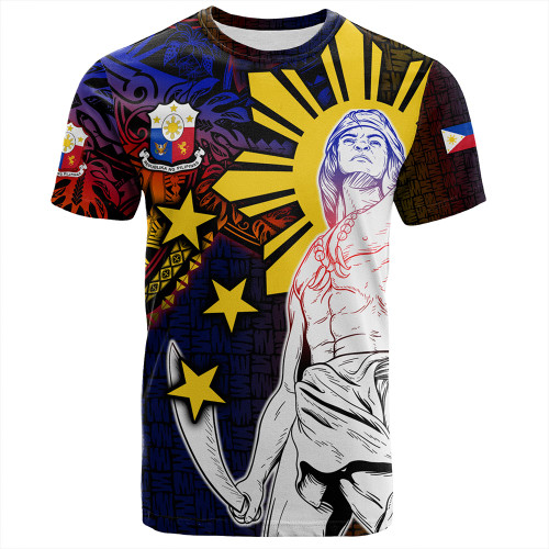 Philippines Filipinos T-Shirt Lapu-lapu Hero With Seal Filipinos Tribal Patterns