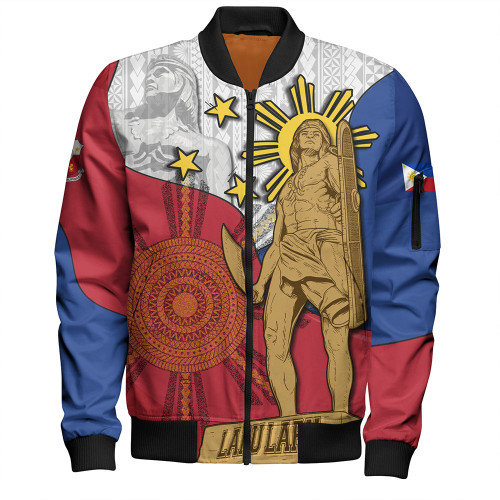 Philippines Filipinos Bomber Jacket Lapu Lapu Heroes With Sun And Flag Tribal Patterns