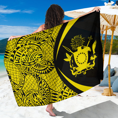 Cook Islands Sarong Coat Of Arm Lauhala Circle Yellow