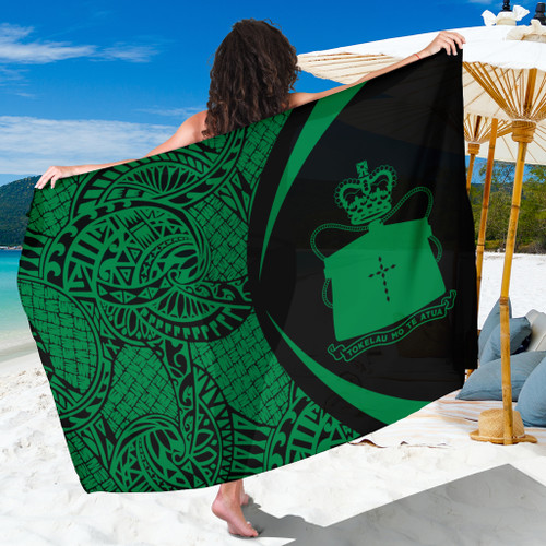 Tokelau Sarong Coat Of Arm Lauhala Circle Green