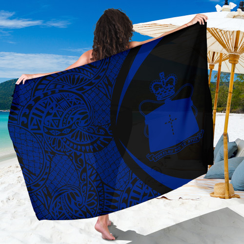Tokelau Sarong Coat Of Arm Lauhala Circle Blue