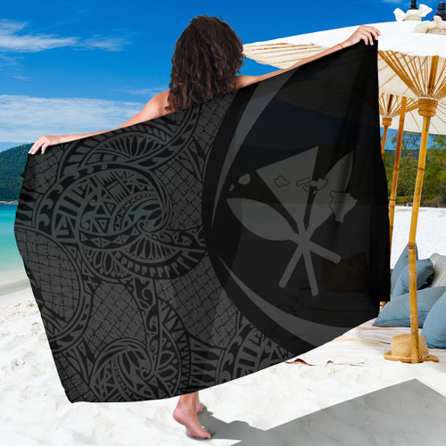 Hawaii Sarong Kanaka Maoli Lauhala Circle Grey