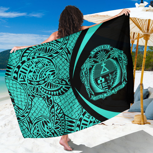 Nauru Sarong Coat Of Arm Lauhala Circle Turquoise