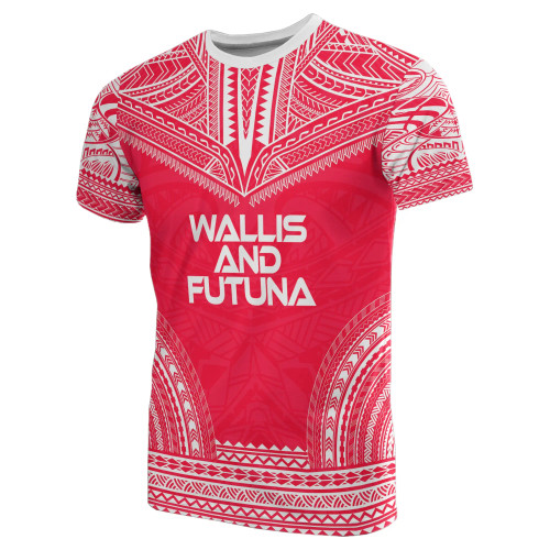 Wallis And Futuna All Over T-Shirt - Wallis And Futuna Coat Of Arms Polynesian Tattoo Style Red Version 1