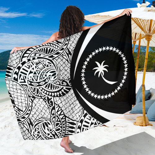 Chuuk State Sarong Coat Of Arm Lauhala Circle White