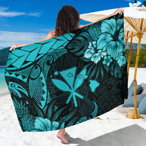 Hawaii Sarong Polynesian Turtle Tropical Turquoise