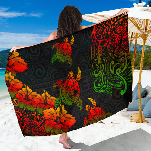 Hawaii Sarong Turtle Map Style Tropical