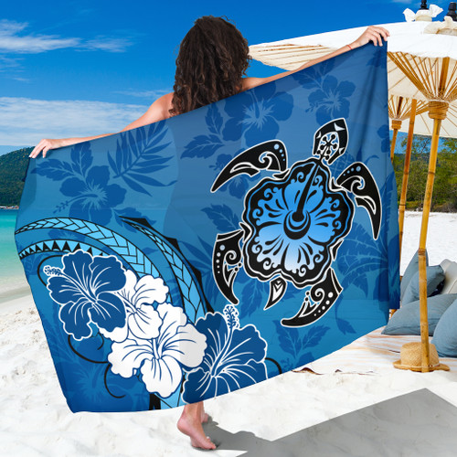 Hawaii Sarong Flower And Sea Turtle Polynesian