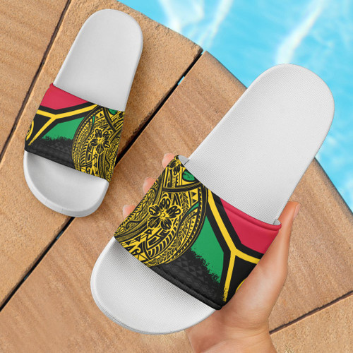 Vanuatu Sandals Polynesian Flag With Coat Of Arms