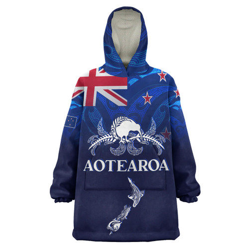 New Zealand Snug Hoodie - New Zealand Aotearoa Map Kiwi Bird Mascot