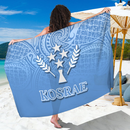 Kosrae State Flag Color With Traditional Patterns Sarong