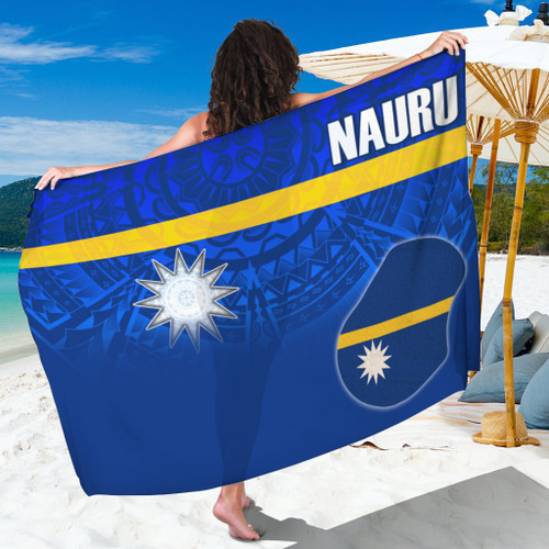 Nauru Flag Color With Traditional Patterns Sarong