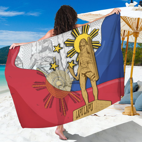 Philippines Filipinos Lapu Lapu Heroes With Sun And Flag Tribal Patterns Sarong