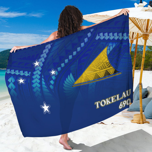 Tokelau Flag Color With Traditional Patterns Sarong