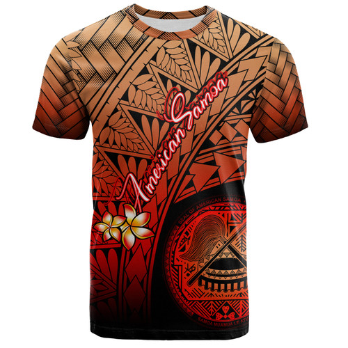 American Samoa Polynesian Custom Personalised T-Shirt - Plumeria Tattoo Tribal1