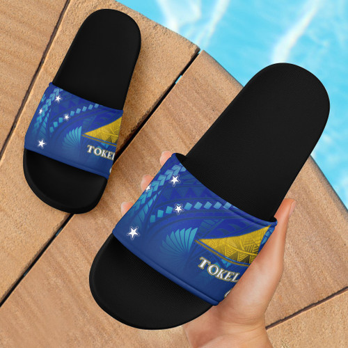 Tokelau Flag Color With Traditional Patterns Slide Sandals