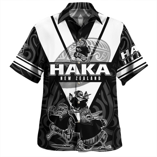 New Zealand Hawaiian Shirt Kiwi Birds With Rugby Ball