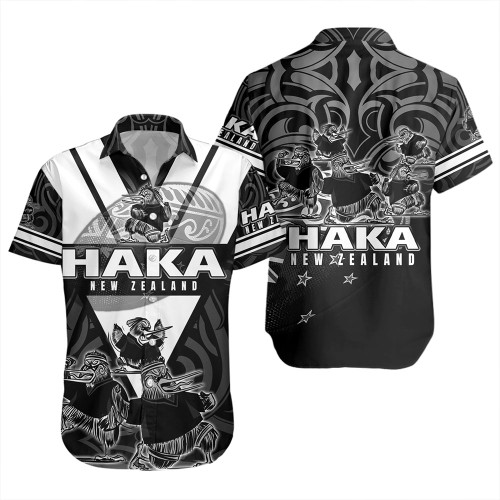 New Zealand Short Sleeve Shirt Kiwi Birds With Rugby Ball